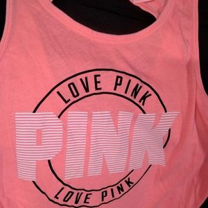 PINK TANK TOP WITH OPEN BACK SIZE S